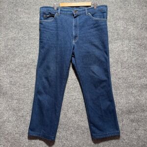 Vintage Lee Mens Dark Wash Straight Leg Denim Jeans Union Made Blue 39x26